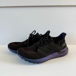 Adidas UltraBoost 20 Black Signal Cyan Running Shoes